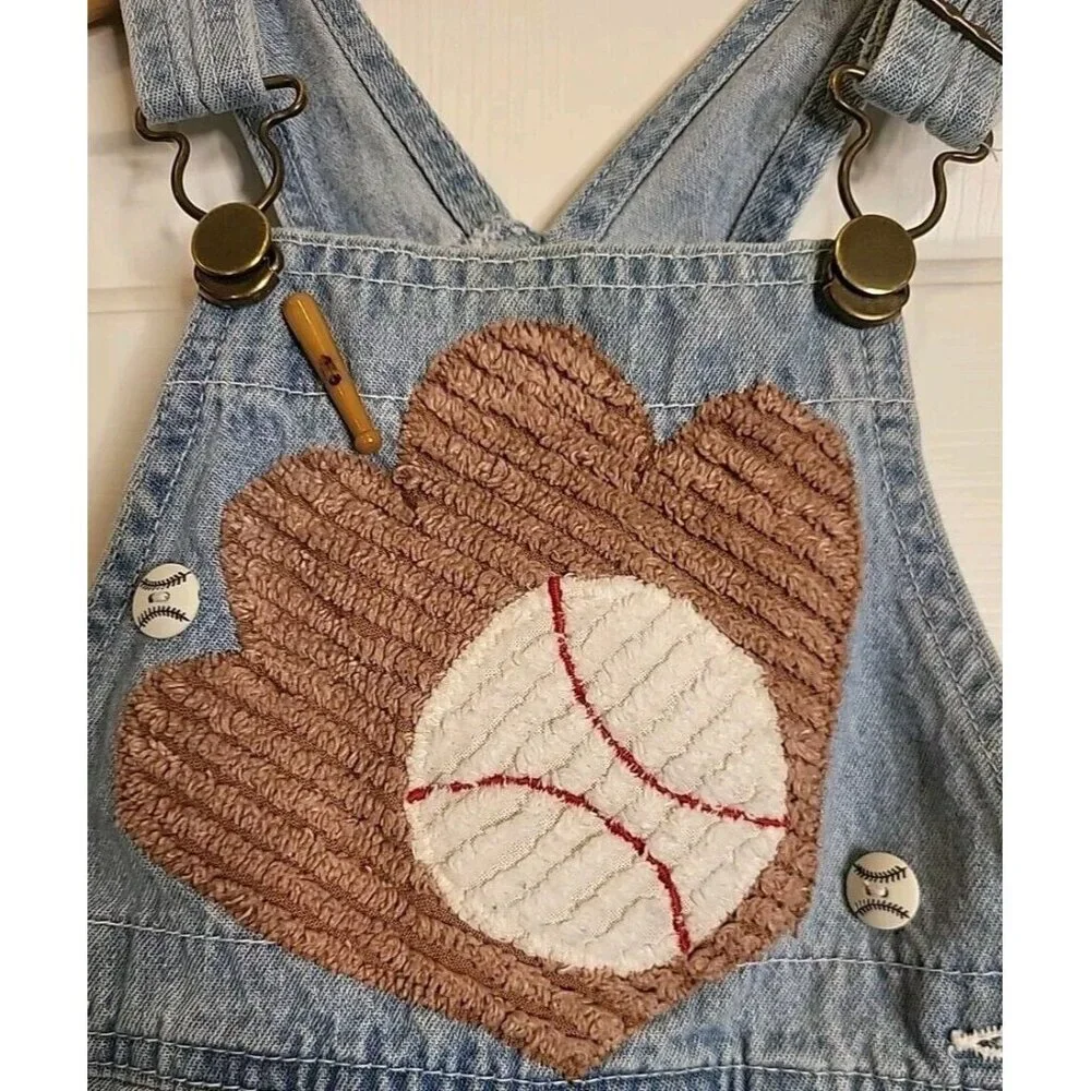 VTG Marsha Denim Custom Overalls Baseball‎ 18 M Embroidered MARSHA USA Vintage